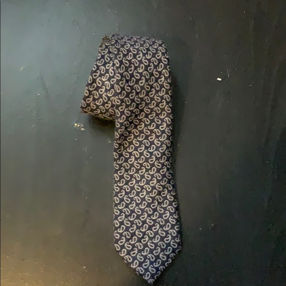 Massimo Dutti tie. Navy. Grey. Wool